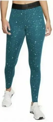 Nike  Dri Fit‎ Womens Teal Starry Night Athletic Tights sz XS