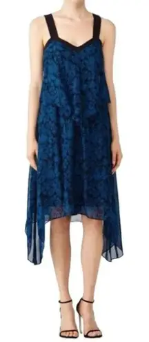 Derek Lam 10 Crosby Cami Midi Silk Dress Size 4 Blue