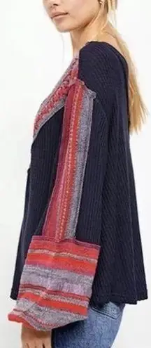 Free People  Womens Boho Oversized Knit Slouchy Copenhagen Thermal Top Size M