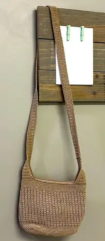 Frankie and Johnnie Textured Tan/beige Knitted Crossbody with Matching Wallet Tan