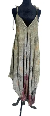 Sacred Threads  Size OS Dress Midi Boho Lagenlook Gypsy Sleeveless Abstract thumbnail 1