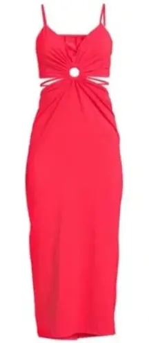 Walter Baker Red Rivka Cutout Midi Dress Women's Size Small NWT
