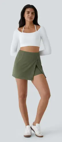 Halara NWT High Waisted Back Zipper Hem 2-in-1 Corduroy Casual Skirt Size Small