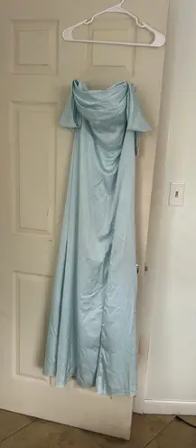 Stacees Light Blue Satin Bridesmaid Dress Size 10