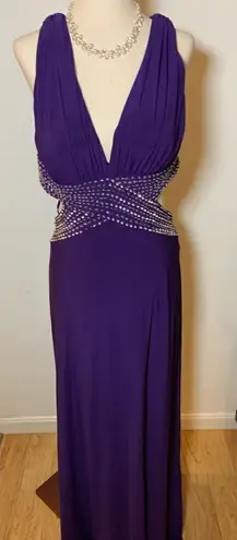 Betsy and Adam  purple long dress with sequence size 8