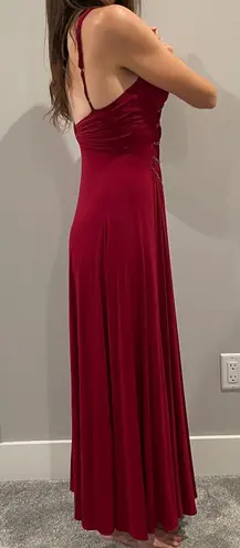 BCBGMAXAZRIA Red Beaded Gown