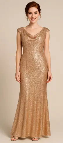Morilee by Madeline Gardner Rose Gold Sequined Gown