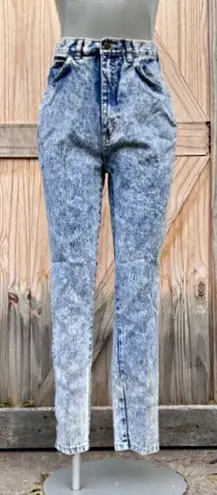 Vintage Retro 80s Gitano Acid Wash High Waisted Tapered Leg Ankle Zip Jeans~6~