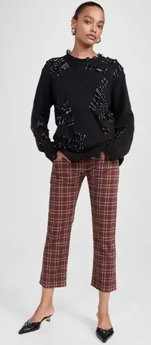 R13 Boy Straight Jeans Printed Auburn Plaid