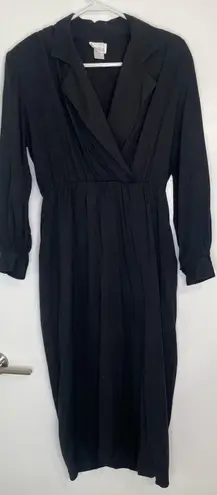 Moda International Black Vintage Long Sleeve Dress
