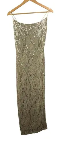 Women’s Fore Sequin Champagne Long Dress Size M Size M