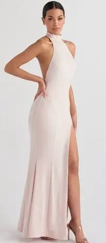 House Of CB NWOT Juliette Blush Pink Halter Gown Sz S