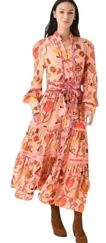 Celia B Orchid Midi Dress In Peach Size S
