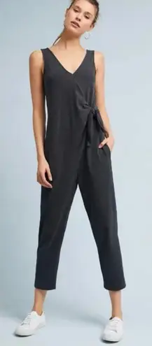 Anthropologie Saturday Sunday Daytripper Wrap Front Tie Jersey Knit Jumpsuit XS Gray