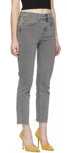 Rag and Bone  women’s vintage gray cigarette slim raw hem denim high rise jeans 26