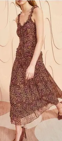 Ulla Johnson Rosaria Midi Dress Pomegranate