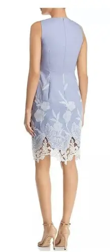 Tahari blue embroidered scalloped lace dress. NWT