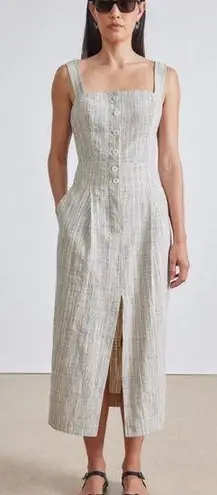 Apiece Apart Berel Tank Cream Pin Striped Midi Dress Size 10