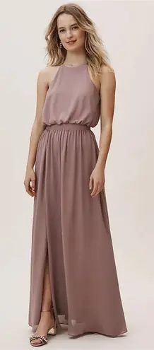 BHLDN Anthropologie Cayenne Bridesmaid Dress NWT Blouson Chiffon Slit Mauve Med