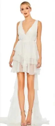 Mac Duggal NWT leena High Low Tiered Gown Built in Bodysuit Sz 4 $398 #55320