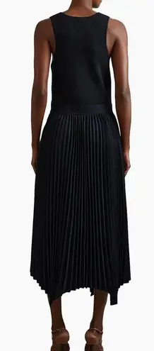 Reiss Navy Pleated MIDI Dress Size small