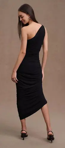 Norma Kamali Black One Shoulder Ruched Diana Dress