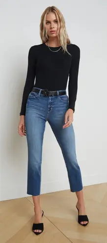 L'Agence NWT Sada Slim Leg Cropped Jeans Sz 25 Dark Wash Casual Luxe Parisian