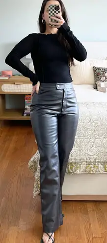 Classiques Entier Vintage High Rise Wide Leg Leather Pants