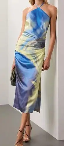 Jonathan Simkhai Hansel Midi Dress Marina Blue Print Size 0