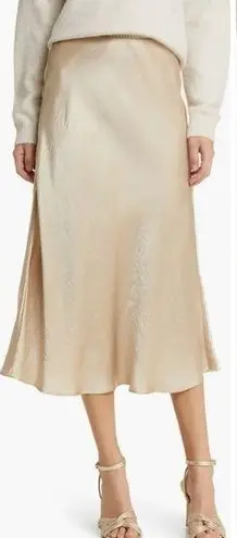 Nordstrom NWT  Bias Cut Satin Slip Skirt Ivory Size Medium Cream