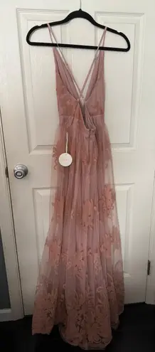 Luxxel Blush Pink Floral Maxi Dress