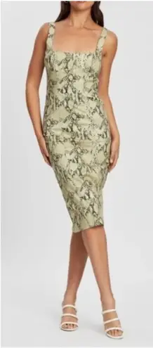 Capulet NWT Lola Bustier Denim Dress Python Snakeskin Print Mob Wife Size Small