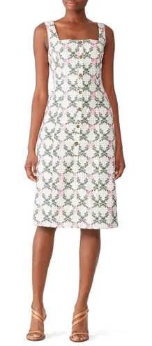 The East Order Tarshie White Floral Sleeveless Button Front Sheath Dress Size XS - Image 1
