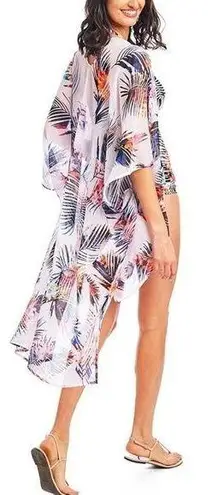 Rachel Roy Mystic Palm High-Low Open Front Soft Airy CoverUp, Sz Medium