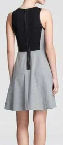 Rebecca Taylor Revolve Fit & Flare Leather Trim Mini Dress Size 2 $350 Stretch