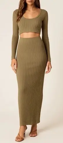 Cotton Citizen Ribbed Long Sleeve Crop Top (M)