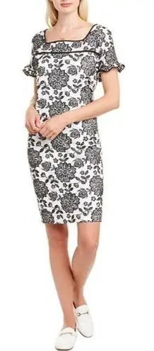 Karl Lagerfeld  Paris Embroidered Eyelet Lace Square Neckline Dress