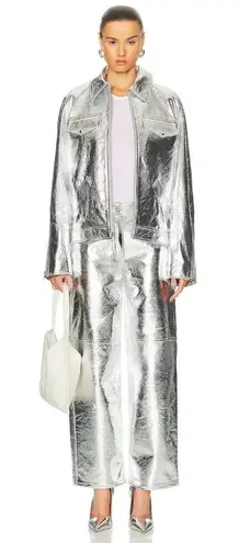 Interior The Sterling Leather Pants in Aluminum Silver 2 New Womens Trousers