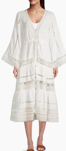Veronica Beard Minoru Dress White Cotton Cover Up Long Sleeve Adjustable Size XS