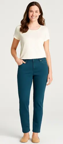 J. Jill Authentic Fit Slim Stretch Pants Size 10 Blue Cotton Blend Mid Rise - Image 1