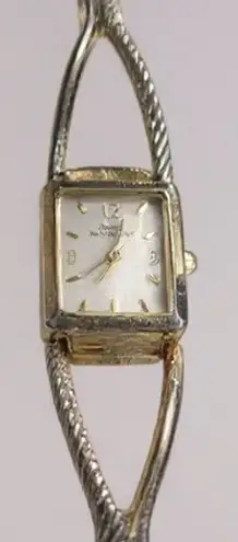 Gloria Vanderbilt Square Face Two Tone Bracelet Tank Watch Women