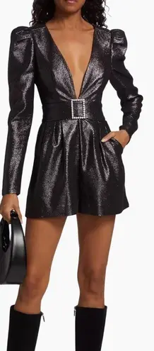 Ramy Brook NEW Brooke Metallic Belted long sleeves Romper sz 12