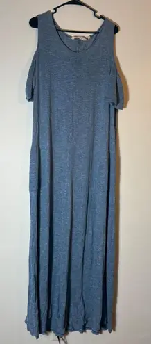 Soft Surroundings Electra Blue Jersey Knit Cold-Shoulder Maxi Dress 1X
