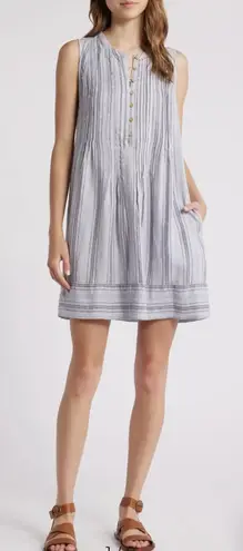 Faherty Linen Striped Sleeveless Dress