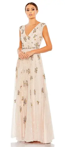 Mac Duggal NWT 93575 Cap Sleeve Embellished Dress in Blush Sz 6 $998