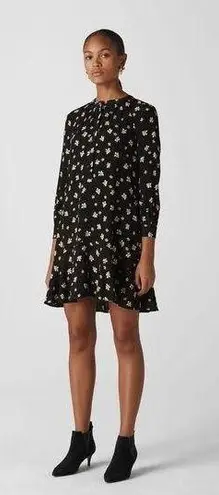 Whistles Edelweiss Print Shirt Dress in Black Multi Size 4