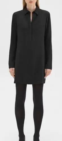 Theory NWOT  Slim Fit Long Sleeve Polo Black Dress sz 12