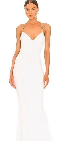 Retrofête Retrofete Valentina Dress in White Sleeveless Small NWT Chain Straps Open Back