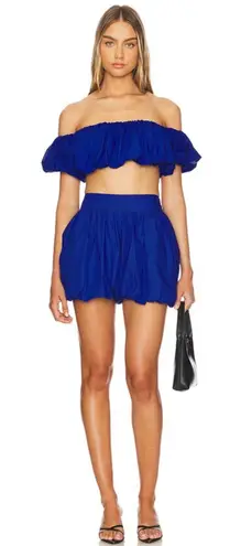Susana Monaco NWT Puff Sleeve Crop Top in Nocturnal Sz Medium $158