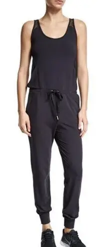 Alala Bondi Black Jumpsuit Stretch Tie Sleeveless Mesh Small S